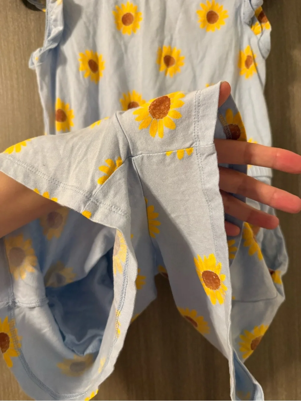 Old Navy Light Blue Sunflower Print Romper